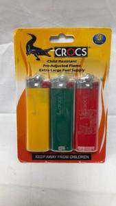 lot 79 image: Crocs Brand Pocket Lighters 3-Pack Set