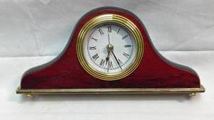 lot 83 image: Wooden Mantel Clock with Roman Numerals