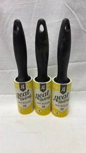 lot 88 image: Neat Living Lint Roller Set of 3 with Black Handles