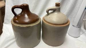 lot 172 image: Two Gallon Stoneware Jugs with Handles