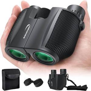 lot 12310 image: Aurosports Compact Binoculars for Adults and Kids - 10x25 Small Lightweight Binoculars for Bird Watching, Easy Focus for Theater, Cruise & Travel - Ideal Gift with Carrying Case & Strap