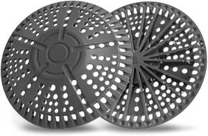 lot 12334 image: 2 Pack Shower Drain Hair Catcher-Hair Catcher Shower Drain, 5.5in Premium Silicone Shower Drain Cover - Hair Drain Catcher Strainer for Bathroom, Tub & Sink, Non-Slip Flat Drain Protector, Easy Clean