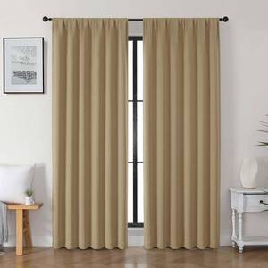lot 12343 image: Gwine Taupe Blackout Curtains for Bedroom 84 inches Long 2 Panels Set, Solid Noise Reducing Thermal Insulated Blackout Curtains for Living Room with Rod Pocket, Each 50 Wx84 L