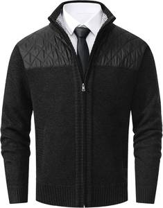 lot 12344 image: Vcansion Mens Classic Cardigan Sweaters Stand Collar Slim Fit Casual Knitted Sweater SIZE M
