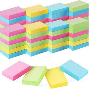 lot 12353 image: Umikk 50 Pack Mini Sticky Notes 1.5x2 in, 5000 Sheets Small Self-Stick Note, 4 Colors Sticky Pad Bulk, Easy to Post for Office, School, Home