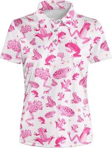 lot 12357 image: Womens Golf Polo Shirt Funny Golf Shirt for Women Short Sleeve Moisture Wicking Quick Dry Athletic Tennis Tops Golf Outfits SIZE M