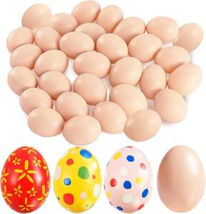 lot 12374 image: 60 Pack Easter Plastic Eggs,Brown Fake Easter Egg,Artificial Chicken Egg for DIY Crafts,Painting,Easter Party,Home Decor,Nest