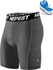 lot 12854 image: Nepest Cycling Underwear for Men Bike Shorts 4D Padded Road Biking Bicycle Biker MTB Liner Padding Shorts with Pockets SIZE XL
