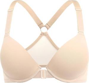 lot 12856 image: Front Closure Bras for Women Racerback Plunge Underwire Lightly Padded Seamless Bra B-DD Cups 36E COLOR BLACK