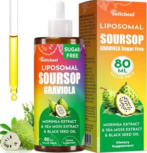 lot 12900 image: Supplement Liquid Drops, 10 in 1 Soursop Multivitamin Drops with Leaf Extract & Sea Moss, for Cell Support & Regeneration, Immunity, Gut, Zzz, Skin & Antioxidant  2.8 Fl Oz - 80 Days Supply, 1 Bottle