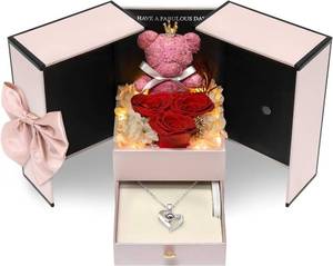 lot 12904 image: Childom Mothers Day Mom Gifts for Mom,Birthday Gifts for Women,Mothers Day Flowers Gift For Moms Wife Grandma,Light Up Rose Preserved Flowers for Delivery Prime with Necklace for Christmas,Anniversary