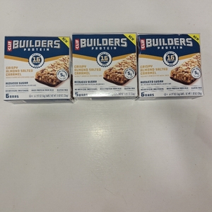 lot 12945 image: 3 Boxes CLIF BUILDERS Protein Bars Crispy Almond Salted Caramel, Reduced Sugar, Gluten Free, 6ct