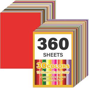 lot 12947 image: 360 Sheets 8.5 X 11Colored Cardstock, 30 Assorted Colors Construction Paper Card Stock Printer Paper, Cardstock Colored Paper for DIY Crafts, Party Decorations, Drawing(180GSM65LB)