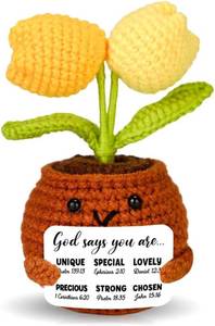 lot 12993 image: Tiny Detalles Mini Tulip Crochet Birthday Gifts for Mom, Nana, Grandma, Thank You Gifts for Women, Flower Crochet for Mothers Day Decorations, Appreciation Gift for Teachers Friends Coworker Sister