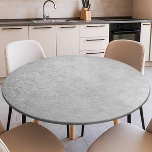 lot 13007 image: Round Tablecloth with Flannel Backing Elastic Edge Design,Table Cover,Waterproof Scratch-Resistant,Tablecloths for Round Table(47in,Grey)