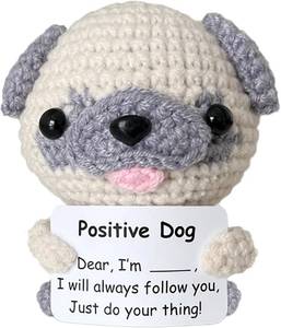 lot 13108 image: Inspirational Gifts for Women Positive Crochet Animals Emotional Support Decor for Dog Lovers  Cute Desk Pet, Pug Gifts for Women, Funny Coworker Gift, Best Friend Present