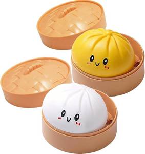lot 13116 image: 2 Pcs Dumpling Squishy, Mystery Squishy Dumpling Box, Fidget Toys Adults & Teens & Kids, Stocking Stuffers, Sensory Stress Squeeze Toys for Stress Relief (WhiteYellow)