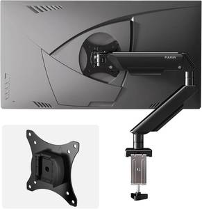 lot 13155 image: Single Monitor Mount Stand - Full Motion Articulating Arm with Gas Spring,17-32 inch Computer Screen Mount, VESA 75x75100x100, ClampGrommet Base, Adjustable Stand & Tilt & Swivel(Black)