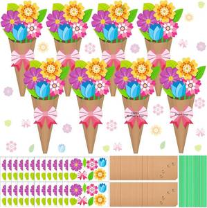 lot 13157 image: Colingmill 24 Pcs Mothers Day Flower Bouquet Craft Kit DIY Mom Flower Bouquet Craft Make Your Own Paper Thankful Gift for Mothers Day Mama Appreciation Home Activities
