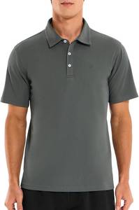 lot 13200 image: HODOSPORTS Mens Golf Polo Shirts Short Sleeve Casual Dry Fit Designed Collared Golf Shirts for Men Grey Size L