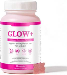 lot 13228 image: Glow Collagen Gummies with Hyaluronic Acid & Resveratrol  Gentle Support for Skin, Hair & Nail Care  Non-GMO  90 Count (1)