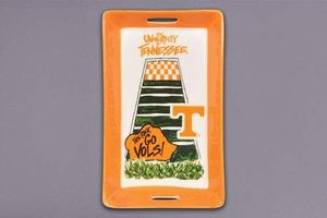 lot 13243 image: Tennessee Volunteers Handled Mini Tray - Official Collegiate 8.5 Inch Ceramic Serving Dish by Magnolia Lane, Durable Team Spirit Kitchen & Decor Accessory for Fans, Tailgates & Gifts