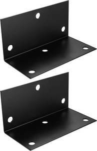 lot 13249 image: 2 Pcs Metal Angle Brackets for Wood, Black Corner Brace Heavy Duty L Brackets, 90 Degree Bracket, Black Shelf Support Corner Bracket for Wood Furniture Shelves Cabinets, DIY Projects(4x4x8 in)