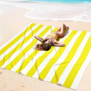 lot 13258 image: Peryiter Checkered Giant Beach Blanket 71 x 71 Inch Oversized Sandproof Towel Stripe Microfiber Quick Dry Lightweight Huge Blanket for Summer Hawaii Beach Travel Essentials Accessories(Yellow)