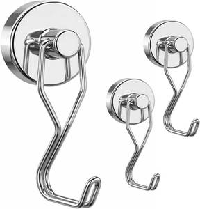 lot 13272 image: Tohoer Magnetic Hooks, 100LBS Neodymium Magnets Hook Heavy Duty with Rust Proof for Fridge, Refrigerator, Oven, Grill, BBQ, Key, Tools Holder, Kitchen, Outdoor, Hanging Wreaths, Utensil Hangers