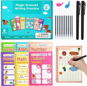 lot 13284 image: Elover Magic Grooved Writing Practice for Kids,Reusable Grooved Handwriting Workbooks Ages 3-8 for Preschool Grooved Handwriting Practice (6 Books)