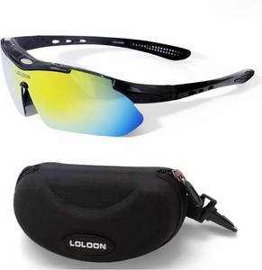 lot 13299 image: Cycling Sunglasses for Men Women Youth, Wrap Around Sports Sunglasses for Running Climbing Bike Baseball Softball Golf