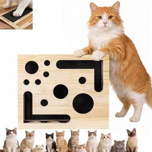 lot 13312 image: Cat Nail File Scratch Enrichment Box, Cat Scratch Puzzle Enrichment Box with Sandpaper Inside, Nail File Stress Free Alternative to Clippers and Grinders, Fun Cats Indoor Scratching for Boxes Game