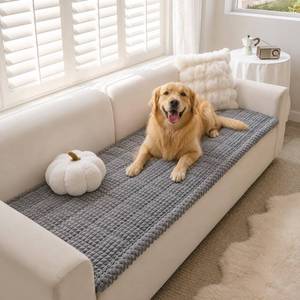 lot 13316 image: Couch Cover for Dogs Washable, Fuzzy Pet Couch Covers for 3 Cushion Sofa Pet Friendly, Non Slip Sofa Cover (Gray, 27.6 x 70.9)
