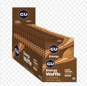 lot 13189 image: GU Energy Waffles, Coffee Caramel, 16ct Box, On-the-Go Energy for Any Workout