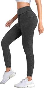 lot 12639 image: High Waisted Stretchy Jeans for Women Tummy Control Jeggings for Women Skinny Butt Lifting Leggings with Pockets, Small, Black