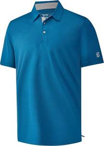 lot 12646 image: Mens Golf Shirt Short Sleeve Moisture Wicking Dry Fit Performance Solid Casual Pique Collared Golf Polo Shirts for Men, L