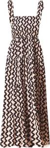 lot 12650 image: kinstell Womens Summer Boho Spaghetti Strap Square Neck Ruffle Casual Flowy Long Dress Beach Swing Party Maxi Dress, Size Small