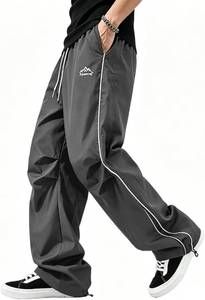 lot 12673 image: ABSECAI Mens Baggy Sweatpants Straight Wide Leg Y2k Elastic Waist Casual Track Active Pants, Large, Grey