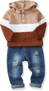 lot 12684 image: XUANHAO Toddler Boy Clothes Infant Baby Boy Outfits 12 18 24 Months 2T 3T 4T 5T Hoodie Jeans Pants Set Fall Winter Clothing