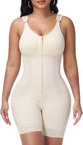 lot 12690 image: M MYODRESS Fajas Moldeadoras Body Shaper Tummy Tuck Control Shapewear Post Surgery Compression Garment Shaping with Zipper, Beige, XXXL, 3XL