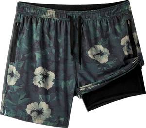 lot 12691 image: Onvous 7 Mens Swim Trunks Men Swim Trunks with Liner  Mens Swim Shorts Men  Mens Bathing Suit for Mens Swimwear, Green, Floral, Medium