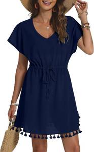 lot 12744 image: Yincro Women Swimsuit Coverup 2026 Bathing Suit Cover Ups for Swimwear Bikini Beach Dress Navy Blue XL