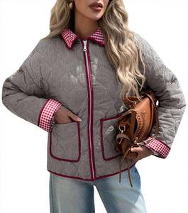 lot 12753 image: Tankaneo Womens Cropped Quilted Jackets Plaid Lightweight Full Zip Up Jacket Puffer Padded Coat with Pockets, Color Varies from Stock Photo, Small