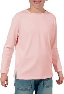 lot 12775 image: Haloumoning Boys Long Sleeve Shirts Kids Crewneck T-Shirts Casual Split Hem Fall Tops Tees 5-14 Years Pink
