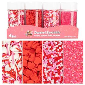 lot 13024 image: Twisweet Heart Sprinkles for Cake Decorating 12oz, Edible Red Pink and White Nonpareils Sprinkles Mix, Assorted Styles Heart Sprinkles Candy, Cupcake Topper Cookie Ice Cream Cake Decorations, Valentine Mothers Day Birthday Wedding Party Supplies