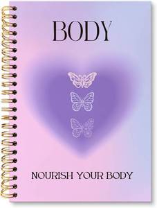 lot 13028 image: huester Purple Aura Inspirational Spiral Notebook Journal, Motivational Positive Preppy Butterfly Aesthetic Journal Notebooks for Note Taking, Girly Office Supplies Gifts for Women, 5.5x8.3 Inch