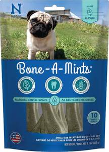 lot 13051 image: Bone-A-Mints All Natural, Wheat-Free Breath Freshening Bone, 8.10-Ounce, Small, 10-Pack