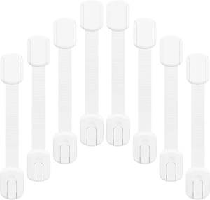 lot 13062 image: 8-pack Child Safety Cabinet Locks, Child-proof Cabinet Locks with 3M Adhesive, No Drilling Required, Multipurpose Baby-proof Cabinet Locks For Drawers, Fridge, Cabinets, Toilet Seat and More