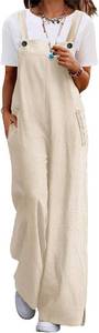 lot 13072 image: YESNO Womens Casual Corduroy Overalls Adjustable Straps Baggy Pants Wide Leg Jumpsuits with Pockets PC2 SIZE XXL