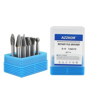 lot 13088 image: 10pcs Tungsten Steel Grinding Head 8mm Carbide Mini Drill Diamond Burs Material Shank 6mm Rotary File Metal Milling Cutter Tool 14x516 Set